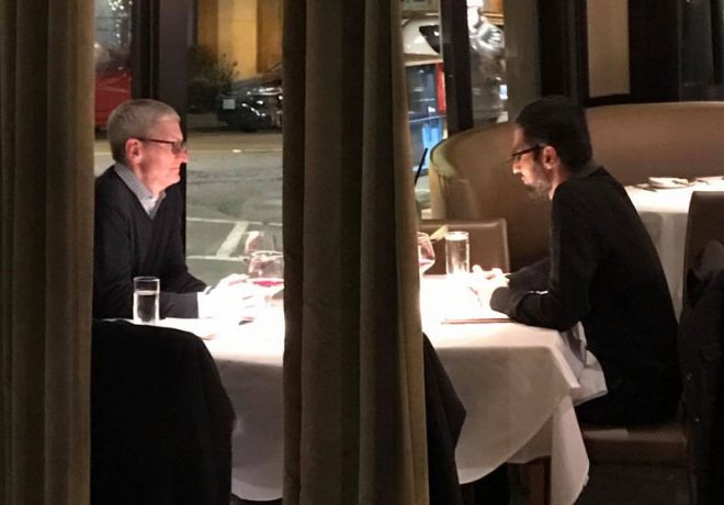 Что могли обсуждать за ужином главы Apple и Google?