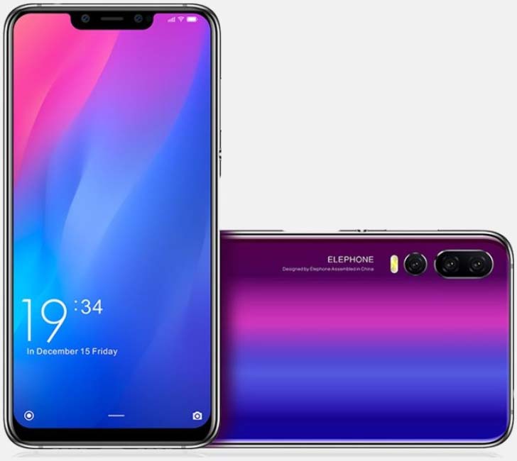 Смартфон Elephone A5 копирует дизайн Huawei P20 Pro