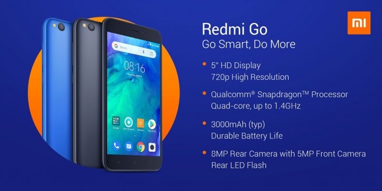 Смартфон Redmi Go начального уровня обойдётся в €80