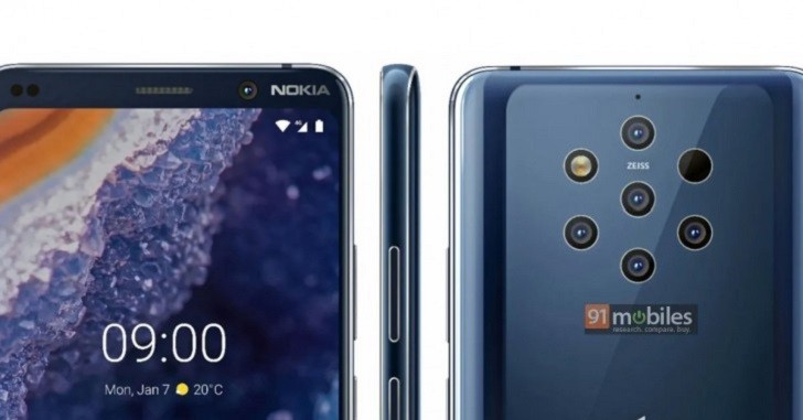 Nokia 9 PureView: пять камер и сканер отпечатков под дисплеем