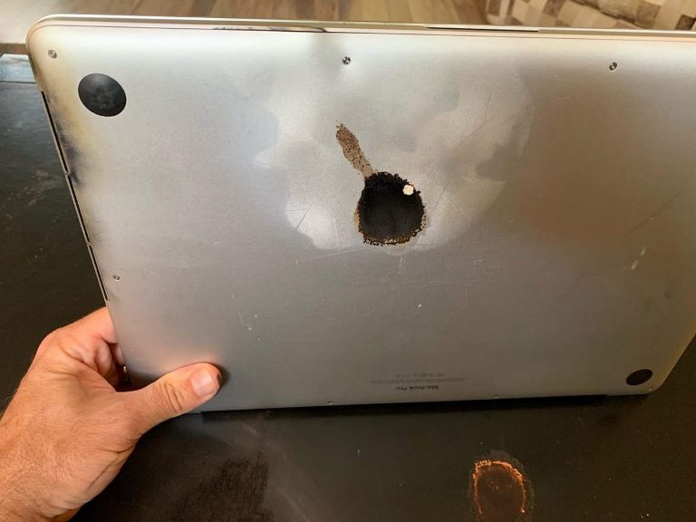 Как выглядит MacBook Pro после взрыва аккумулятора