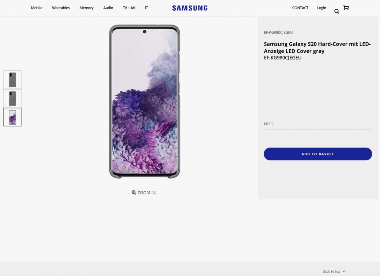 На сайте Samsung нашли фото нового Galaxy S20
