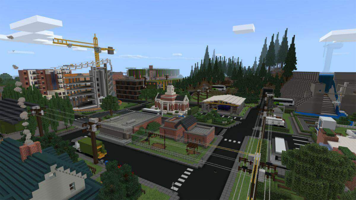 Microsoft побудувала ідеальне екологічно чисте місто в грі Minecraft