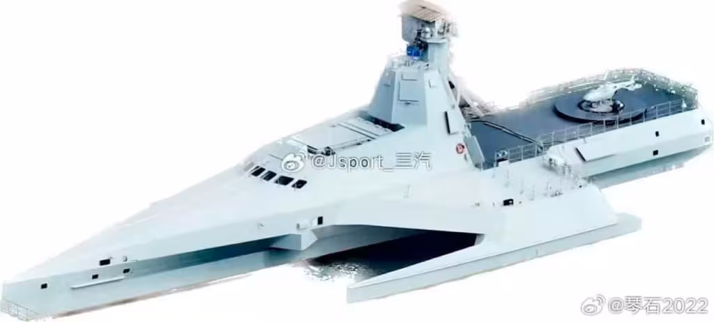 У Мережі з’явилися нові зображення китайського безекіпажного тримарану